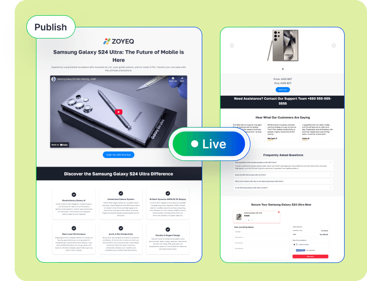 Preview, perfect, and go live instantly