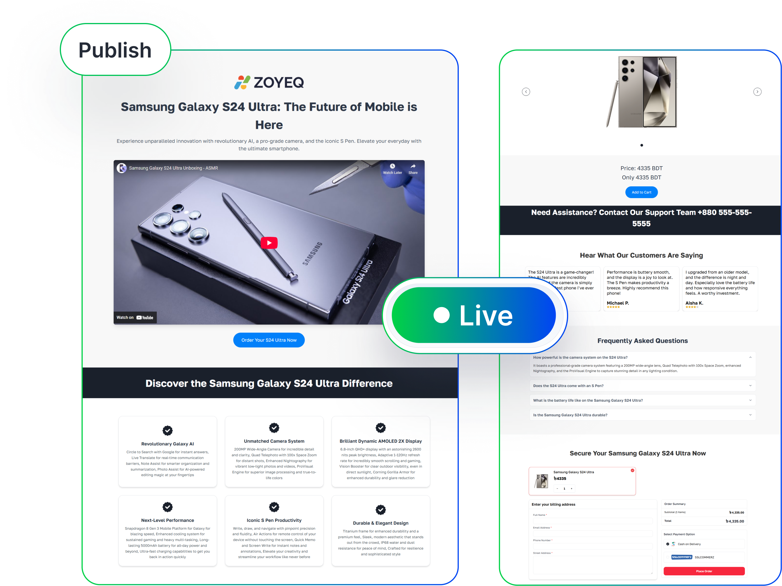 Preview, perfect, and go live instantly